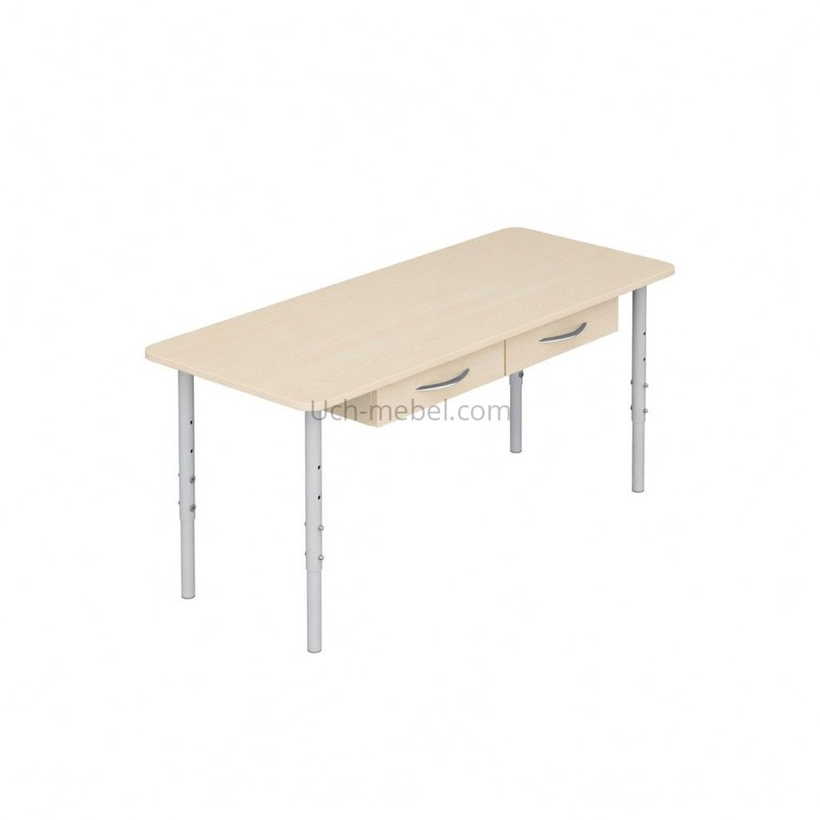 Стол игровой 2-местный с ящиками регулируемый (на круглой трубе)