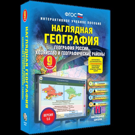 Интерактивное пособие "Наглядная география. География России. Хозяйство и географические районы.9 кл."