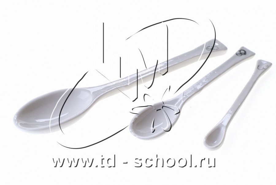 Комплект ложек фарфоровых (3 штуки)