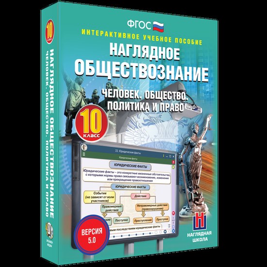 Интерактивное пособие "Наглядное обществознание. Человек. Общество. Политика и право. 10 кл"