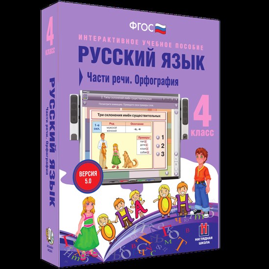 Интерактивное пособие "Русский язык 4 класс. Части речи. Орфография"