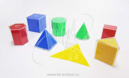 Набор прозрачных геометрических тел с разверткой (8 шт.)