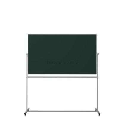 Поворотная двухсторонняя доска для мела и маркера (ЭКОНОМ) 170х100 см (на плоскоовальной трубе)