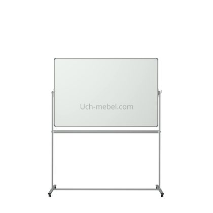 Поворотная двухсторонняя маркерная доска (ЭКОНОМ) 150х100 см (на плоскоовальной трубе)