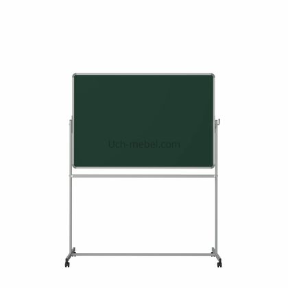 Поворотная двухсторонняя доска для мела и маркера (ЭКОНОМ) 150х100 см (на прямоугольной трубе)