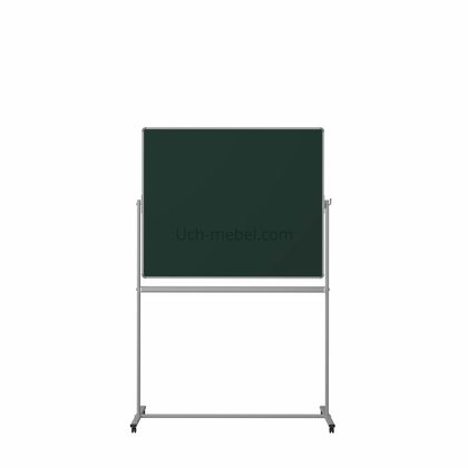 Поворотная двухсторонняя доска для мела и маркера (ЭКОНОМ) 120х100 см (на плоскоовальной трубе)
